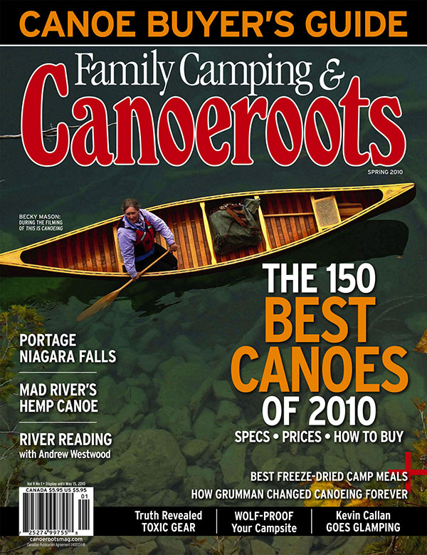 Cover of the Spring 2010 issue of Canoeroots Magazine