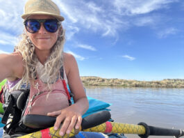 Woman rafting the Owyhee River.