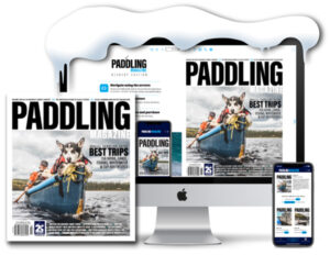 paddling magazine with snow on it
