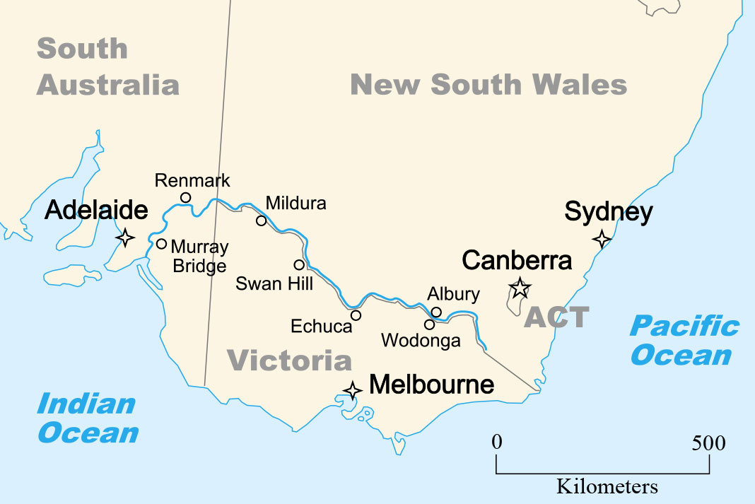 map of Australia's Murray River