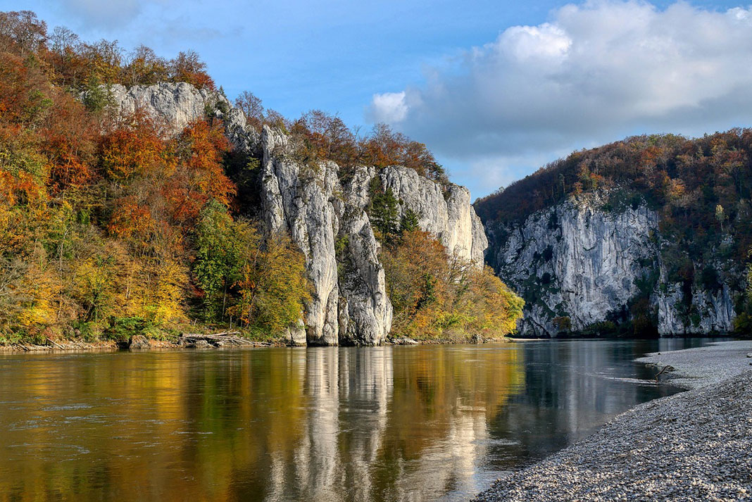 the Danube River gorge in fall