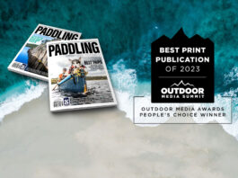 Paddling Magazine, winner of Best Print Publication of 2023, Outdoor Media Awards People's Choice Winner