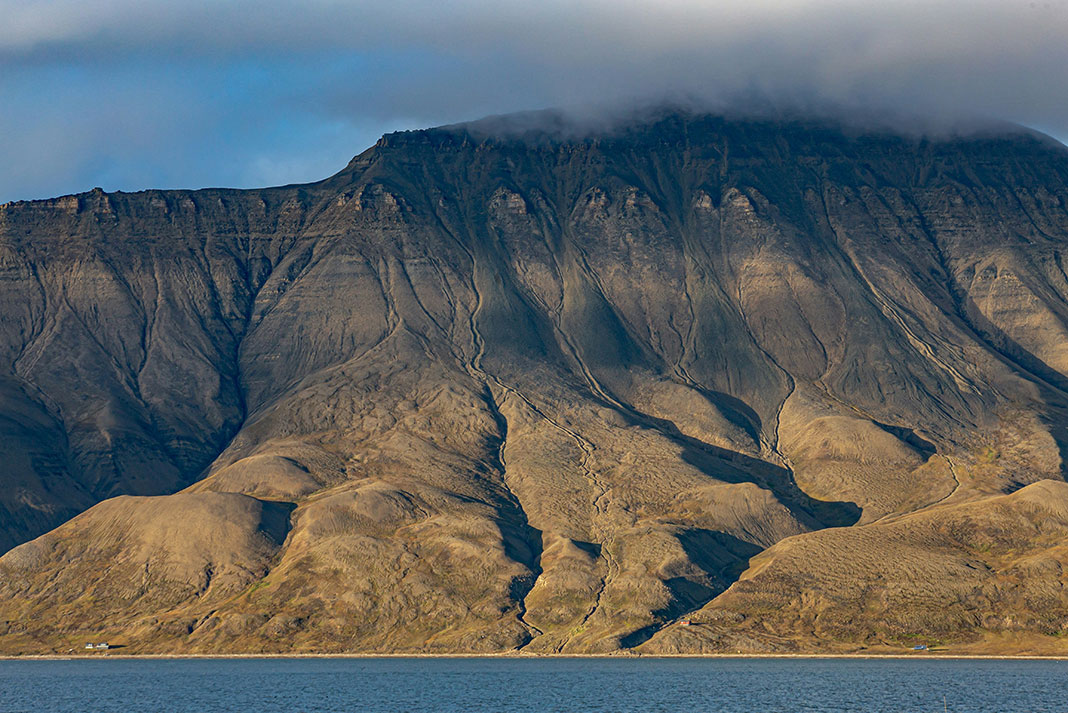 Steep fjord walls of Svalbard, Norway