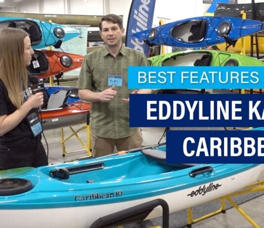 Eddyline Caribbean 10 recreational kayak on display at Canoecopia 2024