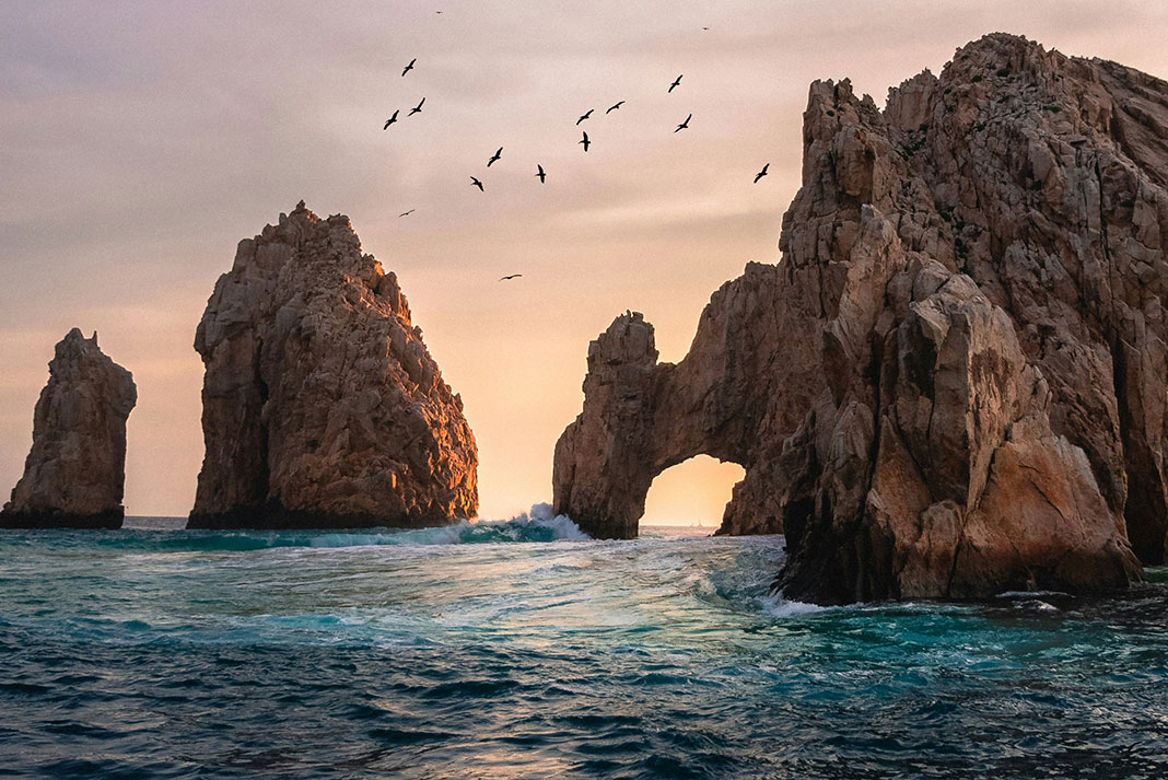 pillars of rock at a beautiful, popular paddling destination in Baja Mexico