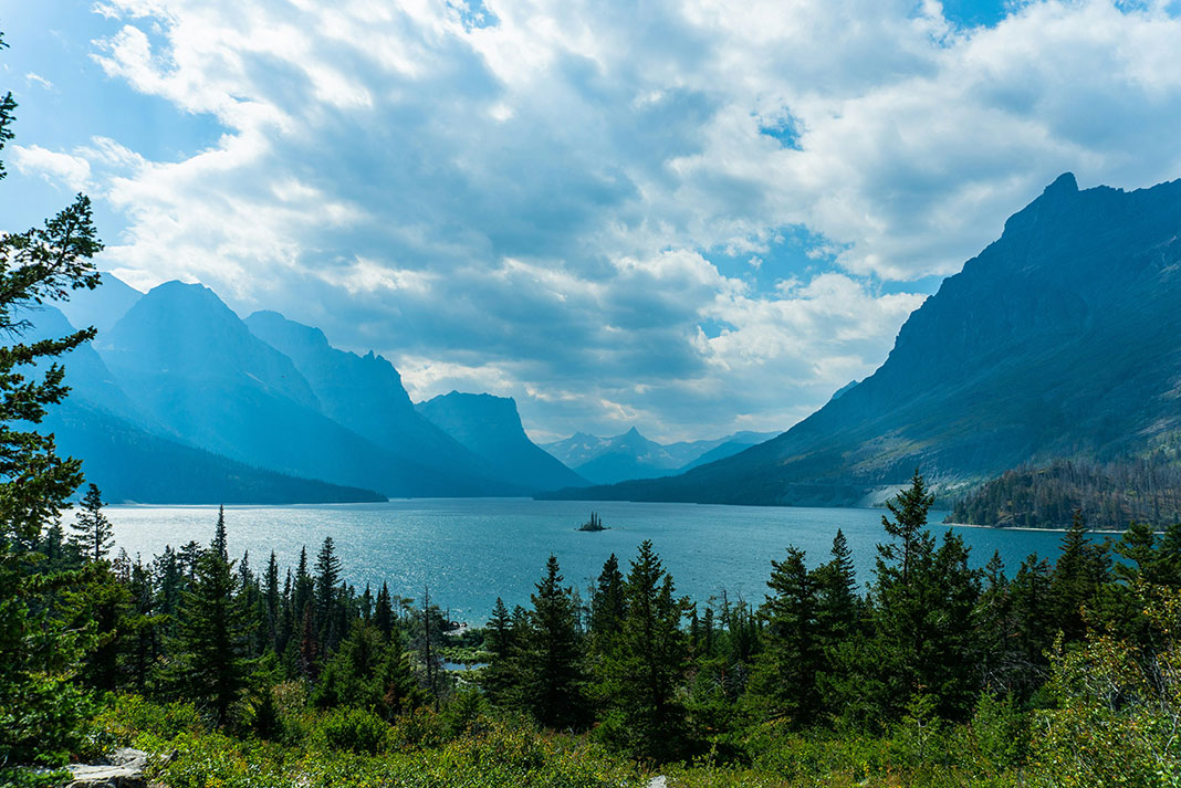 a view of Glacier National Park in Montana