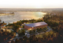 rendering of the exterior of the new Canadian Canoe Museum