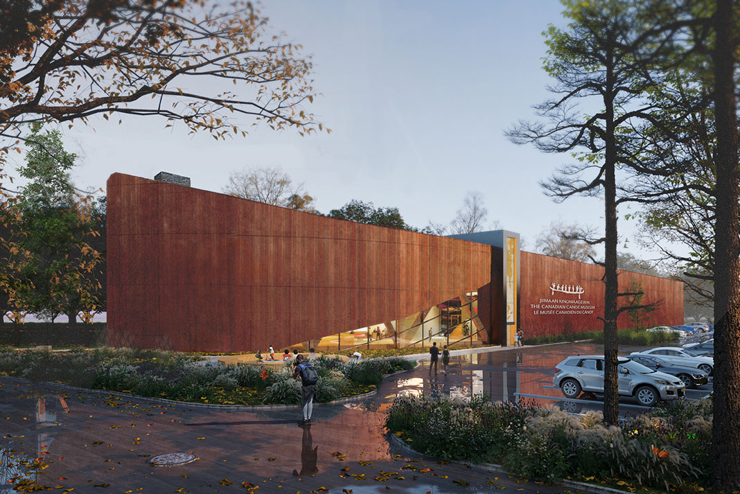 exterior rendering of the new Canadian Canoe Museum