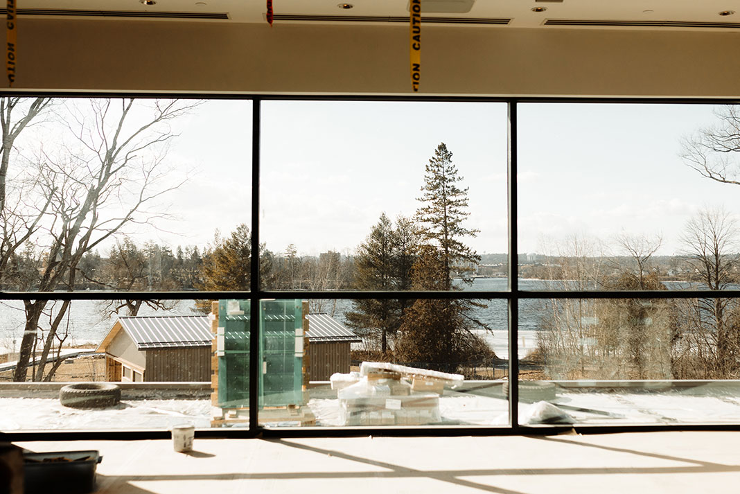 view out the windows at the new Canadian Canoe Museum