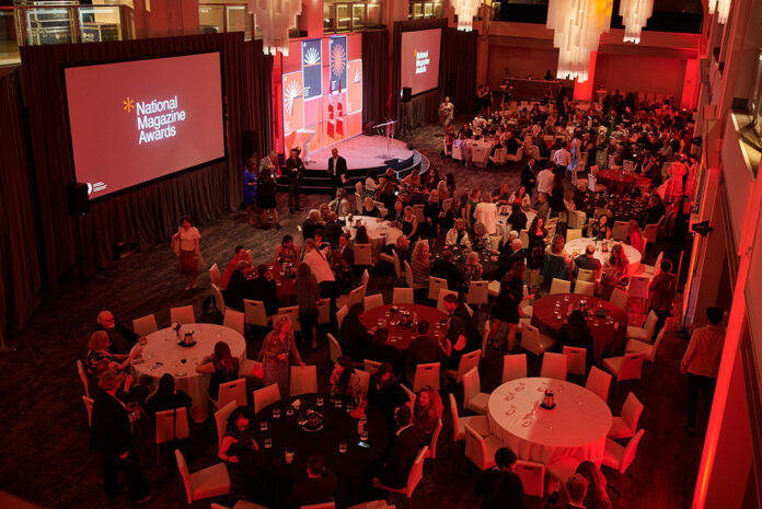 view of the gala award dinner at the 2024 National Magazine Awards