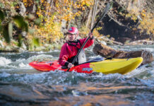 man paddles the new Jackson Kayak Flow creek boat