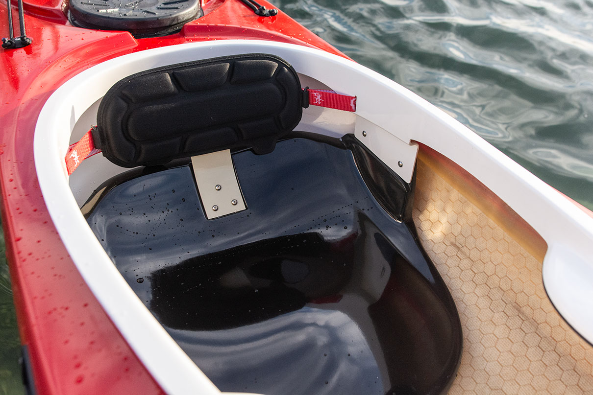 detail of cockpit on the Norse Kayaks Ask touring kayak