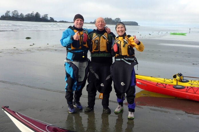 Ross Turner, center, with instructors Yves Aquin and Patti Stevens