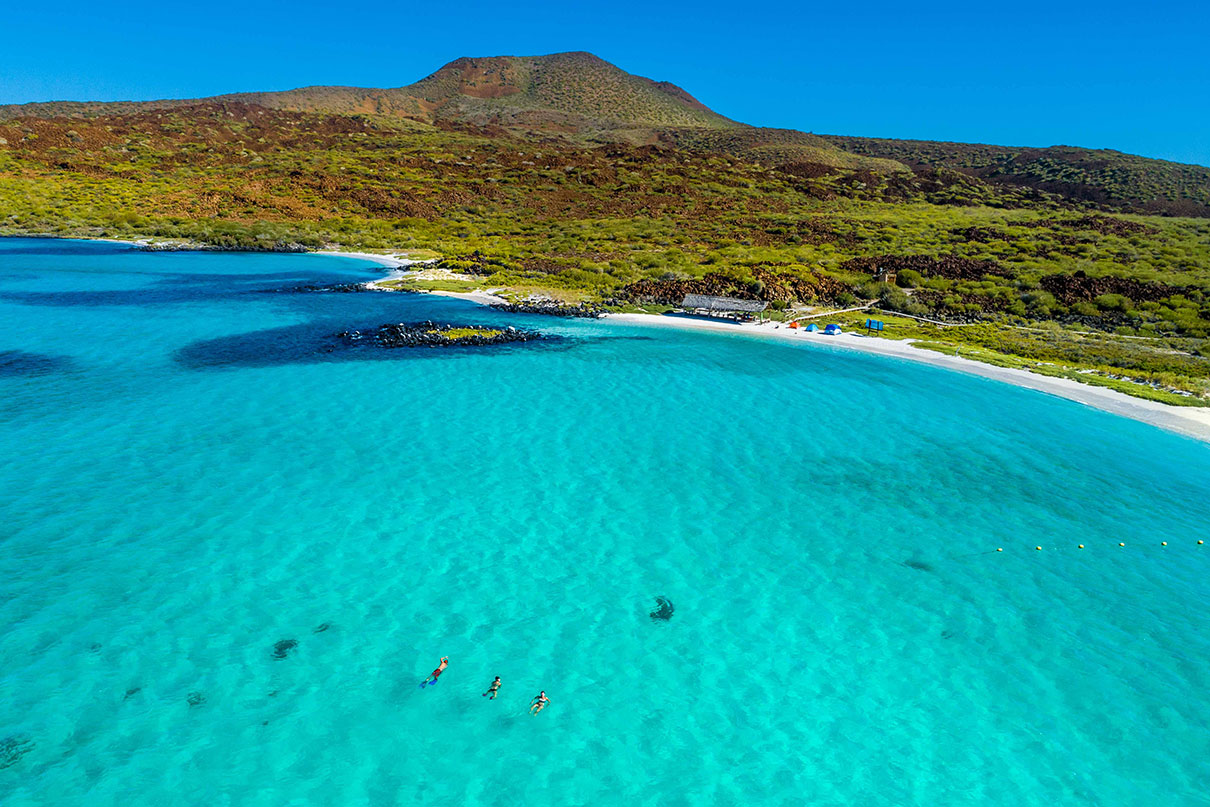 lush tropical beach on the other side of the Baja peninsula