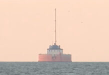 the Five-Mile Crib on Lake Erie near where kayaker James Manning was rescued.