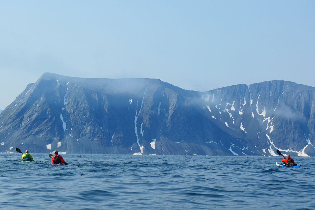 Crossing between fjords in the Torngat Mountains