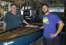 Renowned canoe builder Jim Henry talks shop with his son, Dana